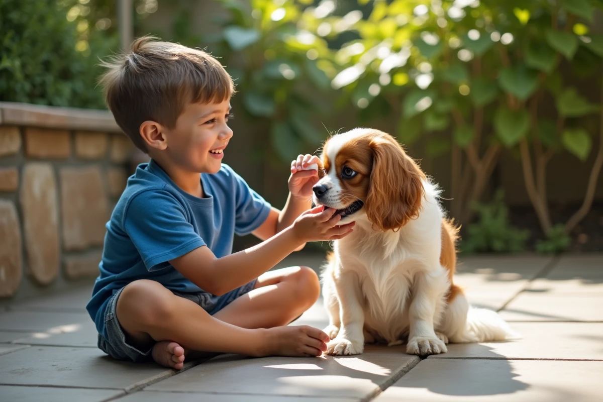 Jeune garçon nettoyant l