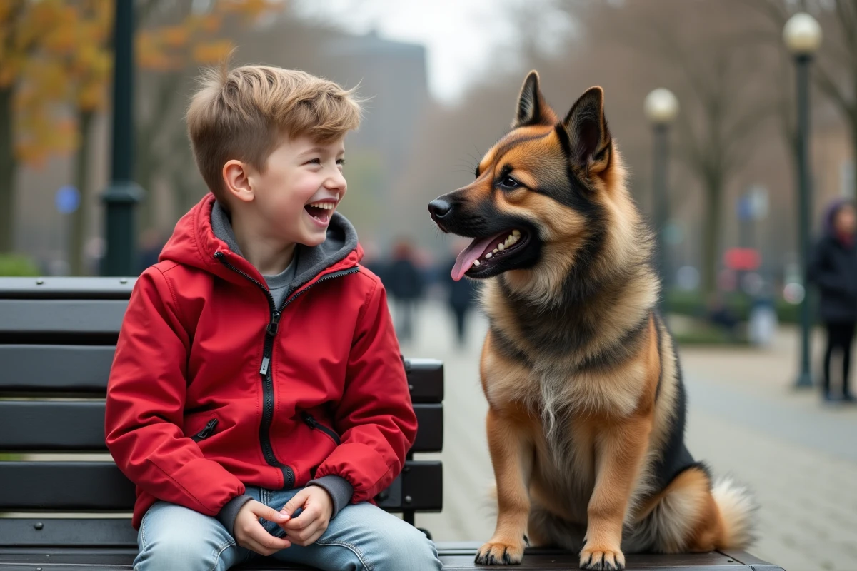 Garcon et chien à l
