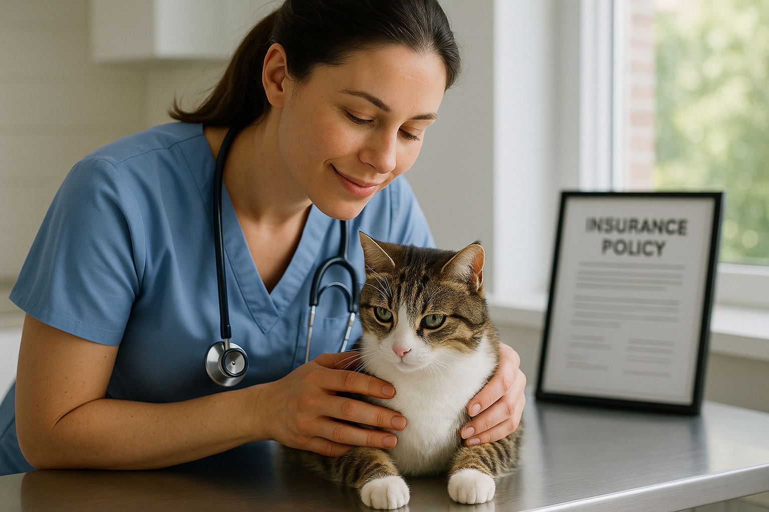 Vétérinaire examinant un chat dans une clinique moderne